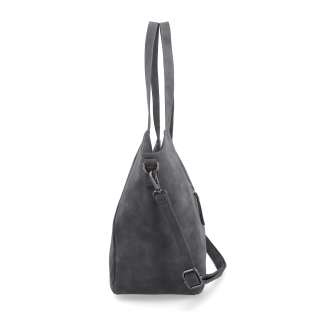 Veľká kabelka na rameno s crossbody popruhom Tangerin materiál syntetická koža zapínanie na zips farba sivá veľkosť veľká 1120 ANT Z boku