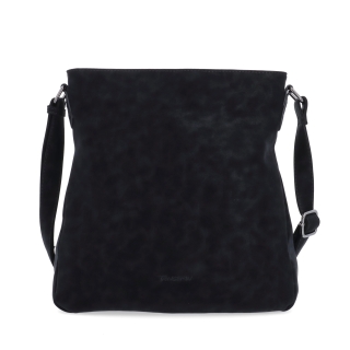 Štýlová crossbody kabelka s čistým dizajnom Tangerin materiál syntetická koža zapínanie na zips farba čierna veľkosť stredná 1101 C Spredu