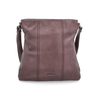 Crossbody kabelka s prešívaním Tangerin materiál syntetická koža zapínanie na zips farba hnedá veľkosť stredná 8004 TH Spredu