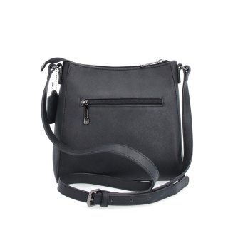 Kožená crossbody kabelka Noelia Bolger materiál kože zapínanie na zips farba čierna veľkosť malá NB 0074 C Zozadu