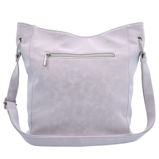 Mestská crossbody kabelka s hebkým povrchom a deleným vnútrom Tangerin materiál syntetická koža zapínanie na zips farba ružová veľkosť stredná 7015 LI Zozadu