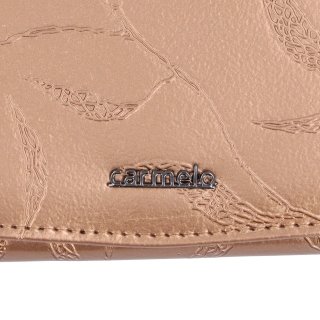 Dámska kožená peňaženka s jemným vzorom Carmelo materiál kože zapínanie na cvok farba metalíza veľkosť veľká 2109 L ZL Logo