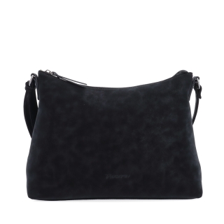 Dámska elegantná crossbody kabelka Tangerin materiál syntetická koža zapínanie na zips farba čierna veľkosť malá 1110 C Spredu