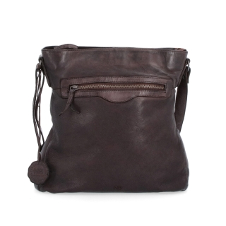 Kožená crossbody s predným vreckom na zips Noelia Bolger materiál kože zapínanie na zips farba hnedá veľkosť stredná NB 2103 H Spredu