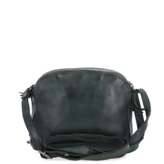 Kvalitná kožená crossbody kabelka Noelia Bolger materiál kože zapínanie na zips farba zelená veľkosť malá NB 2408 ZE Zozadu