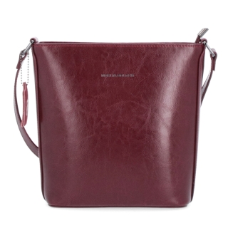 Malá elegantná kožená crossbody kabelka Noelia Bolger materiál kože zapínanie na zips farba červená veľkosť malá NB 0065 TCV Spredu