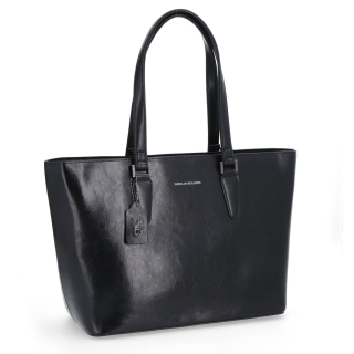 Shopper kabelka cez rameno Noelia Bolger materiál kože zapínanie na zips farba čierna veľkosť veľká NB 0047 C