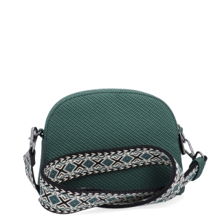 Štýlová crossbody kabelka s textúrovaným povrchom Tangerin materiál syntetická koža zapínanie na zips farba zelená veľkosť malá 4365 ZE Zozadu