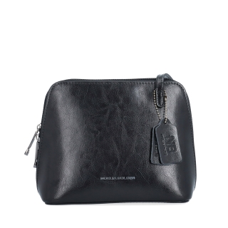 Kožená crossbody kabelka s premysleným členením Noelia Bolger materiál kože zapínanie na zips farba čierna veľkosť malá NB 0115 C Spredu