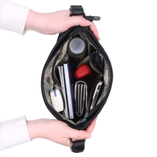 Crossbody kabelka s nastaviteľným popruhom Tangerin materiál syntetická koža zapínanie na zips farba sivá veľkosť stredná 8049 ANT Vnútro