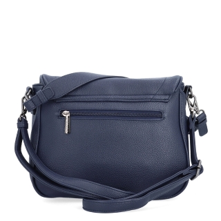 Dámska crossbody kabelka s jemnou štruktúrou Carmelo materiál syntetická koža zapínanie s chlopňou farba modrá veľkosť stredná 4361 TM Zozadu