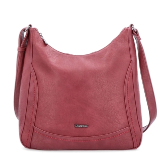 Mestská crossbody kabelka zo syntetickej kože Tangerin materiál syntetická koža zapínanie na zips farba vínová veľkosť stredná 8046 BO Spredu