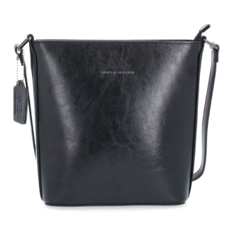 Malá elegantná kožená crossbody kabelka Noelia Bolger materiál kože zapínanie na zips farba čierna veľkosť malá NB 0065 C Spredu