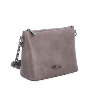 Spoločenská crossbody kabelka s retiazkou Le Sands materiál syntetická koža zapínanie na zips farba taupe veľkosť malá 7708 T
