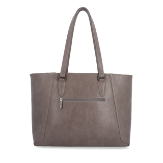 Priestranná shopper kabelka s ozdobnou šatkou Le Sands materiál syntetická koža zapínanie na zips farba taupe veľkosť veľká 7705 T Zozadu