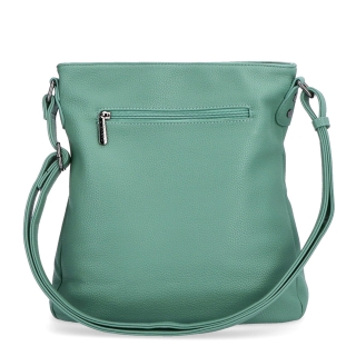 Dizajnová crossbody kabelka Carmelo materiál syntetická koža zapínanie na zips farba zelená veľkosť stredná 4271 ZE Zozadu