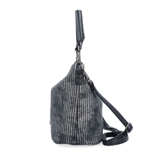 Štýlová crossbody kabelka s originálnym vzorom Carmelo materiál syntetická koža zapínanie na zips farba metalíza veľkosť malá 4380 STR Z boku