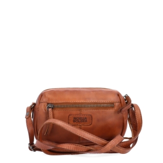 Minimalistická kožená crossbody kabelka Noelia Bolger materiál kože zapínanie na zips farba koňaková veľkosť malá NB 2417 KO Zozadu