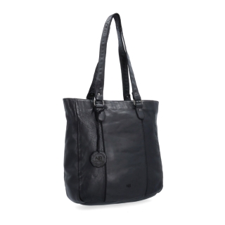 Prešívaná kožená shopper kabelka cez rameno Noelia Bolger materiál kože zapínanie na zips farba čierna veľkosť stredná NB 2062 C