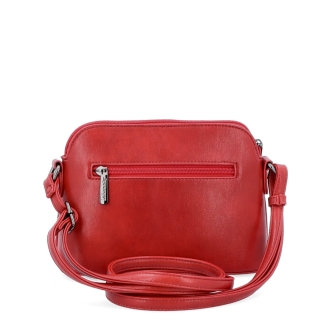 Minimalistická crossbody kabelka Le Sands materiál syntetická koža zapínanie na zips farba červená veľkosť malá 7710 CV Zozadu
