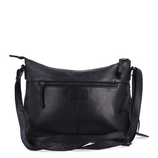 Dámska kožená crossbody kabelka Noelia Bolger materiál kože zapínanie na zips farba čierna veľkosť stredná NB 2430 C Zozadu