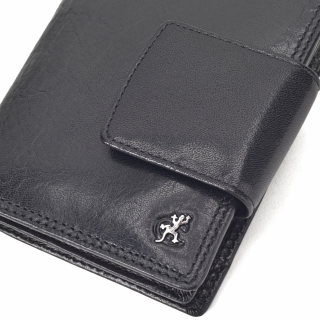 Kožená dámska peňaženka Cosset materiál kože zapínanie na cvok farba čierna veľkosť malá 4404 Komodo C Logo