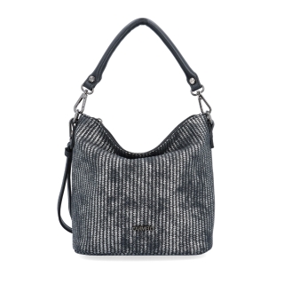 Štýlová crossbody kabelka s originálnym vzorom Carmelo materiál syntetická koža zapínanie na zips farba metalíza veľkosť malá 4380 STR Spredu