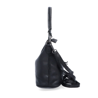 Menšia kožená kabelka s popruhom a uchom Noelia Bolger materiál kože zapínanie na zips farba čierna veľkosť malá NB 2409 C Z boku