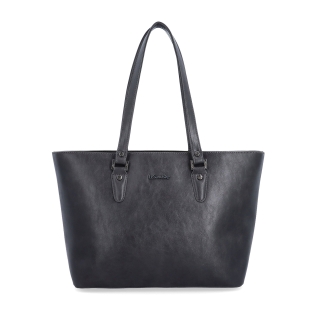 Priestranná shopper kabelka s čistým dizajnom Le Sands materiál syntetická koža zapínanie na zips farba sivá veľkosť veľká 7719 TS Spredu