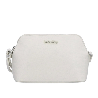 Jemná, minimalistická crossbody kabelka Le Sands materiál syntetická koža zapínanie na zips farba béžová veľkosť malá 7718 BE Spredu