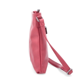 Malá športová crossbody kabelka Tangerin materiál syntetická koža zapínanie na zips farba červená veľkosť malá 8011 CV Z boku
