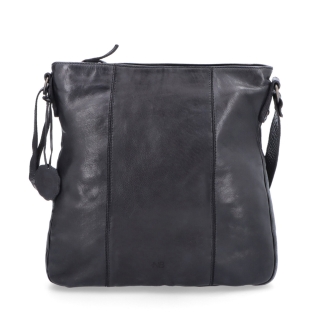 Kožená crossbody kabelka s prešívaním Noelia Bolger materiál kože zapínanie na zips farba čierna veľkosť stredná NB 2002 C Spredu