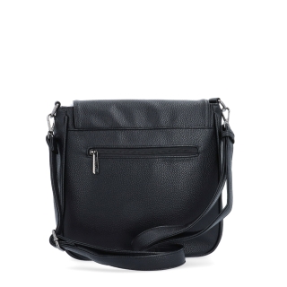 Syntetická crossbody kabelka s výraznou sponou Carmelo materiál syntetická koža zapínanie s chlopňou farba čierna veľkosť stredná 4363 C Zozadu