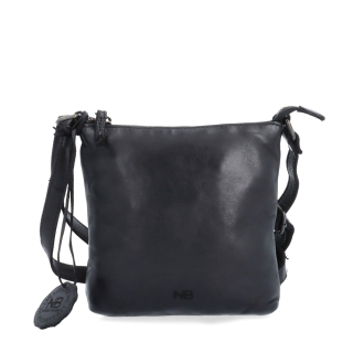 Elegantná kožená crossbody kabelka Noelia Bolger materiál kože zapínanie na zips farba čierna veľkosť malá NB 2415 C Spredu