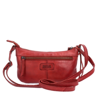 Malá elegantná kožená crossbody kabelka Noelia Bolger materiál kože zapínanie na zips farba červená veľkosť malá NB 2420 CV Zozadu