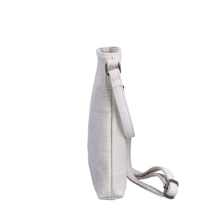 Malá slamená crossbody kabelka Carmelo materiál syntetická koža zapínanie na zips farba béžová veľkosť malá 4308 K Z boku