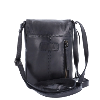 Kožená crossbody taška s chlopňou Noelia Bolger materiál kože zapínanie s chlopňou farba čierna veľkosť malá NB 2418 C Zozadu