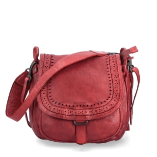 Kožená crossbody kabelka so zdobenou chlopňou Noelia Bolger materiál kože zapínanie s chlopňou farba červená veľkosť stredná NB 2030 CV Spredu