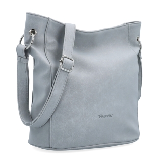 Mestská crossbody kabelka s hebkým povrchom a deleným vnútrom Tangerin materiál syntetická koža zapínanie na zips farba sivá veľkosť stredná 7015 SS
