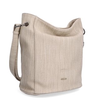 Crossbody kabelka v elegantnom dizajne Carmelo materiál syntetická koža zapínanie na zips farba béžová veľkosť stredná 4339 BE