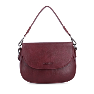 Štýlová crossbody kabelka s chlopňou Le Sands materiál syntetická koža zapínanie s chlopňou farba vínová veľkosť malá 7730 BO Spredu