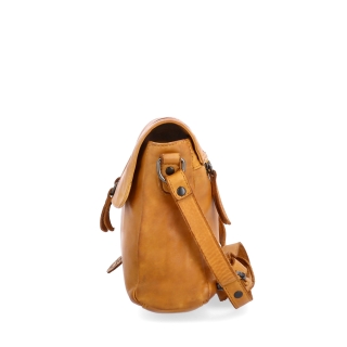 Kožená crossbody kabelka s chlopňou Noelia Bolger materiál kože zapínanie s chlopňou farba žltá veľkosť stredná NB 2416 ZLU Z boku