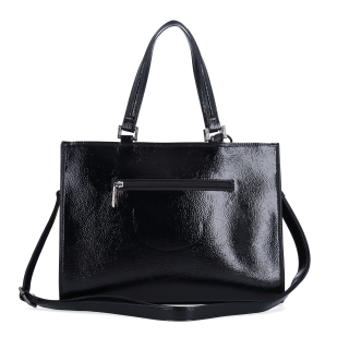 Kabelka do ruky s odnímateľným crossbody popruhom a príveskom Le Sands Le Sands materiál syntetická koža zapínanie na zips farba čierna veľkosť stredná 4638 C Zozadu
