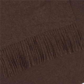 Elegantný jednofarebný šál so strapcami Noelia Bolger materiál Polyester s prímesou vlny farba hnedá KZ003 - 05