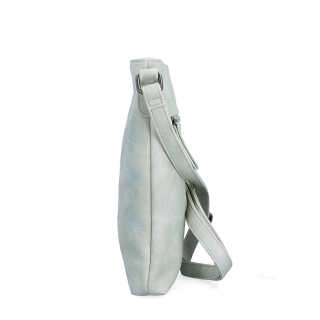 Stredne veľká crossbody kabelka s motívom Indee materiál syntetická koža zapínanie na zips farba sivá veľkosť malá 6329 S Z boku