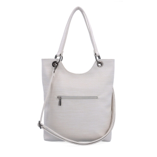 Mestská kabelka s odnímateľným crossbody popruhom Carmelo materiál syntetická koža zapínanie na zips farba béžová veľkosť stredná 4395 K Zozadu