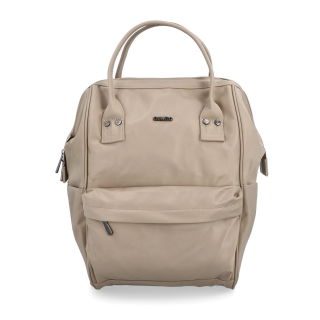Veľký praktický batoh Carmelo Carmelo materiál nylon zapínanie na zips farba taupe veľkosť veľká 4319 T Spredu