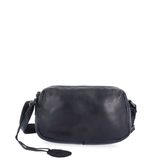 Minimalistická kožená crossbody kabelka Noelia Bolger materiál kože zapínanie na zips farba čierna veľkosť malá NB 2417 C Spredu