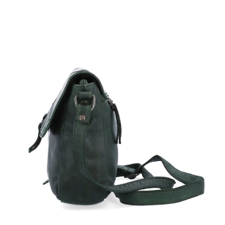 Kožená crossbody kabelka s chlopňou Noelia Bolger materiál kože zapínanie s chlopňou farba zelená veľkosť stredná NB 2416 ZE Z boku