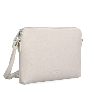 Minimalistická crossbody kabelka zo syntetiky Carmelo materiál syntetická koža zapínanie na zips farba béžová veľkosť malá 4333 BE